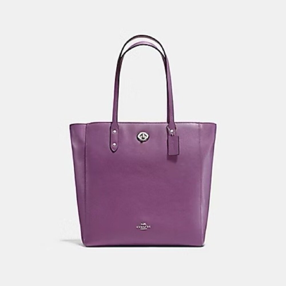 Nwt Coach Town Leather Purple Tote Bag Purse